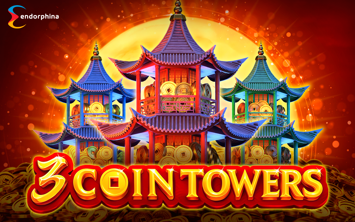 Three pagodas in Endorphina’s slot game 3 Coin Towers