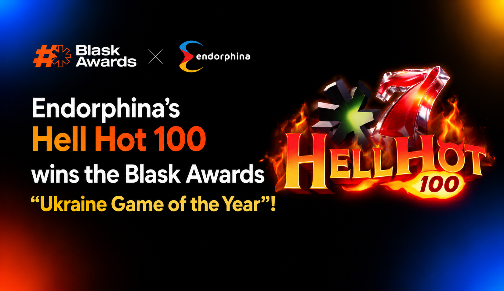 Endorphina’s Hell Hot 100 wins the Blask Awards “Ukraine Game of the Year”!