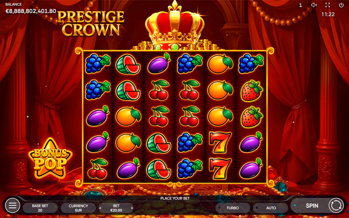 Play Prestige Crown demo game by Endorphina