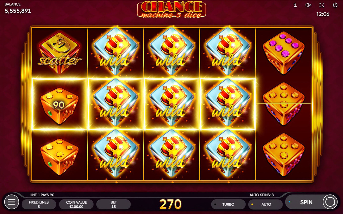 Chance Machine 5 Dice Slot | Endorphina Dice Game