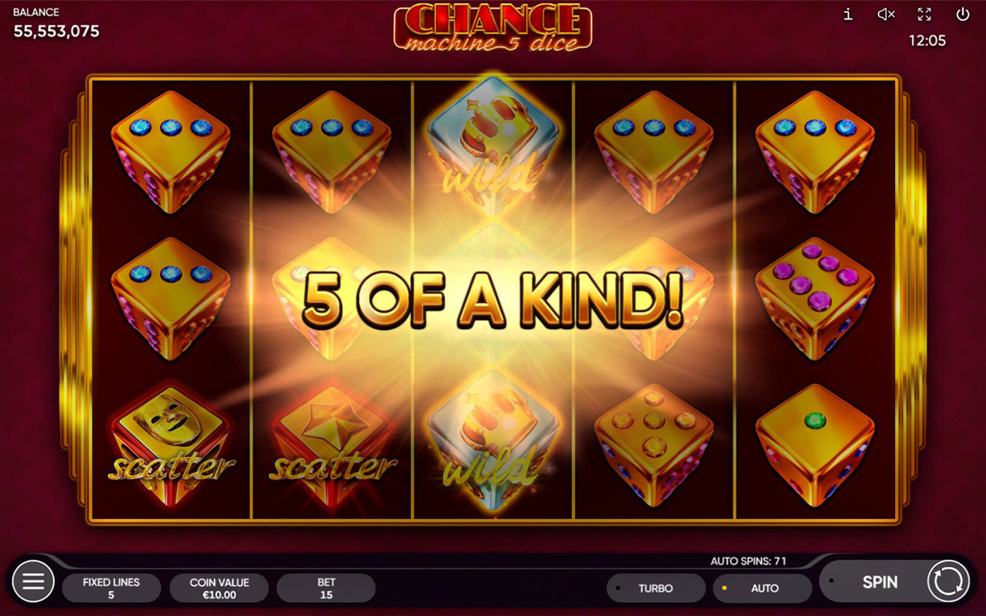 Chance Machine 5 Dice Slot | Endorphina Dice Game
